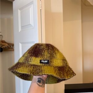 PALACE Yellow and Brown Checkered Hat